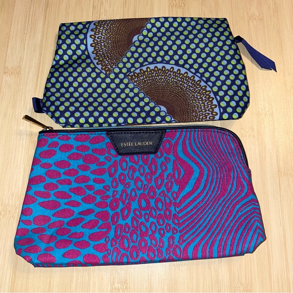 2 Estée Lauder Makeup Cosmetic Zippered Bags Cases New